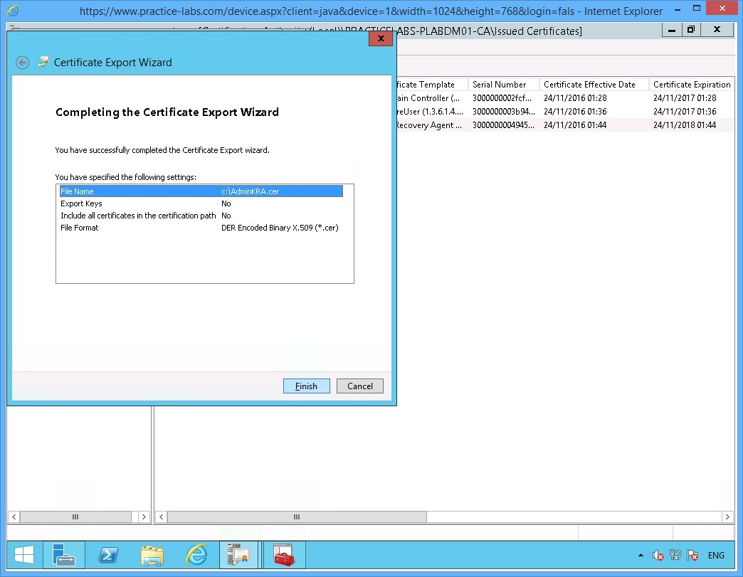 Practice Labs screenshot.